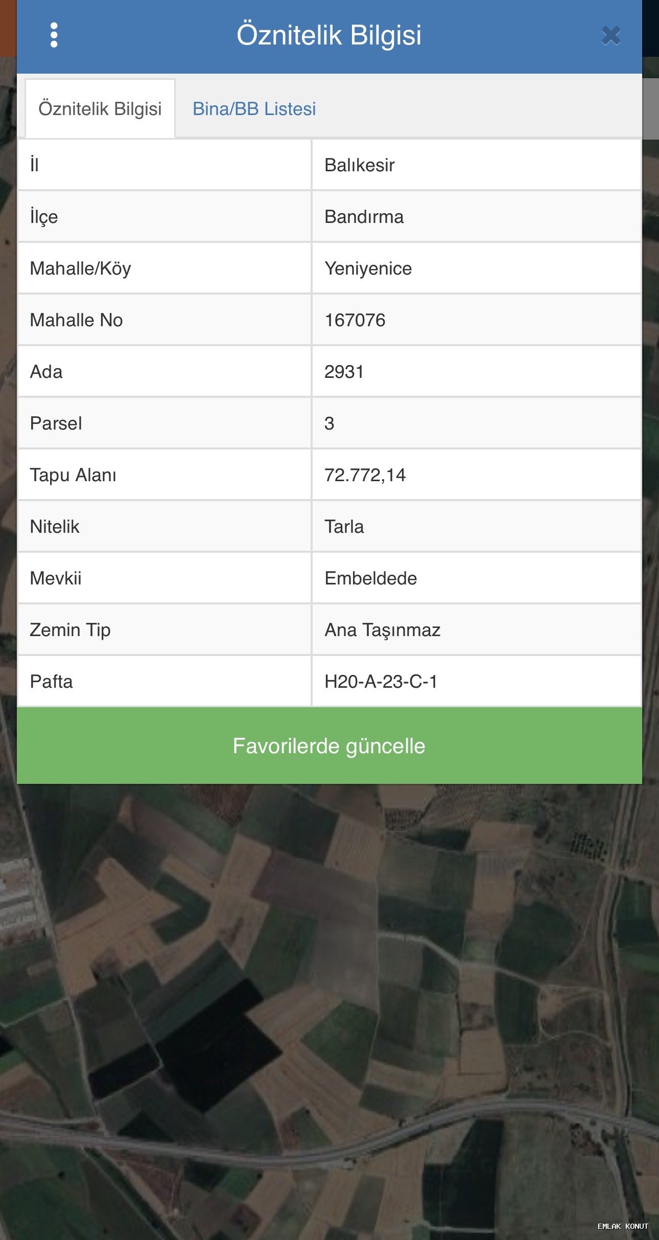 Bandırma Yeniyenice’de Tarla